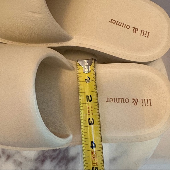 Lili & Oumer Beige Cream Platform Slide Sandals Women’s 11 EUR 42 Chunky Sole - Picture 16 of 16